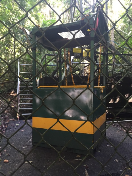 The gondola that the researchers ride in to assess the rainforest.